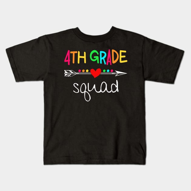 4th Grade Squad Fourth Teacher Student Team Back To School Shirt Kids T-Shirt by Alana Clothing